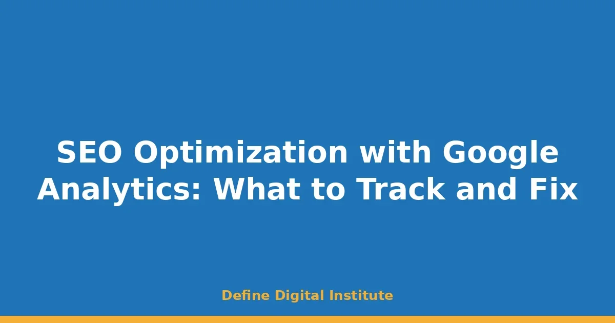 SEO Optimization with Google Analytics: What to Track and Fix