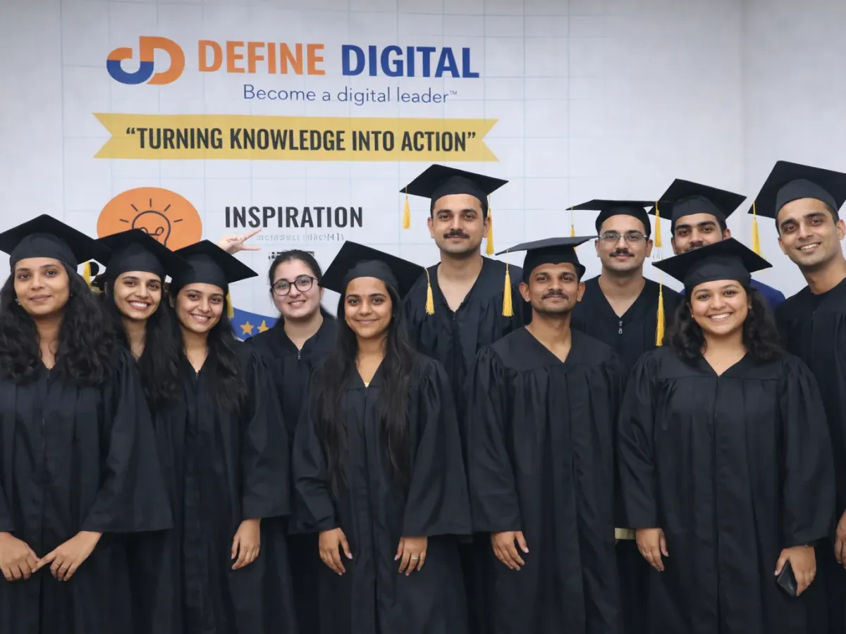 Digital marketing students at their graduation ceremony at Define Digital Institute, Ghatkopar